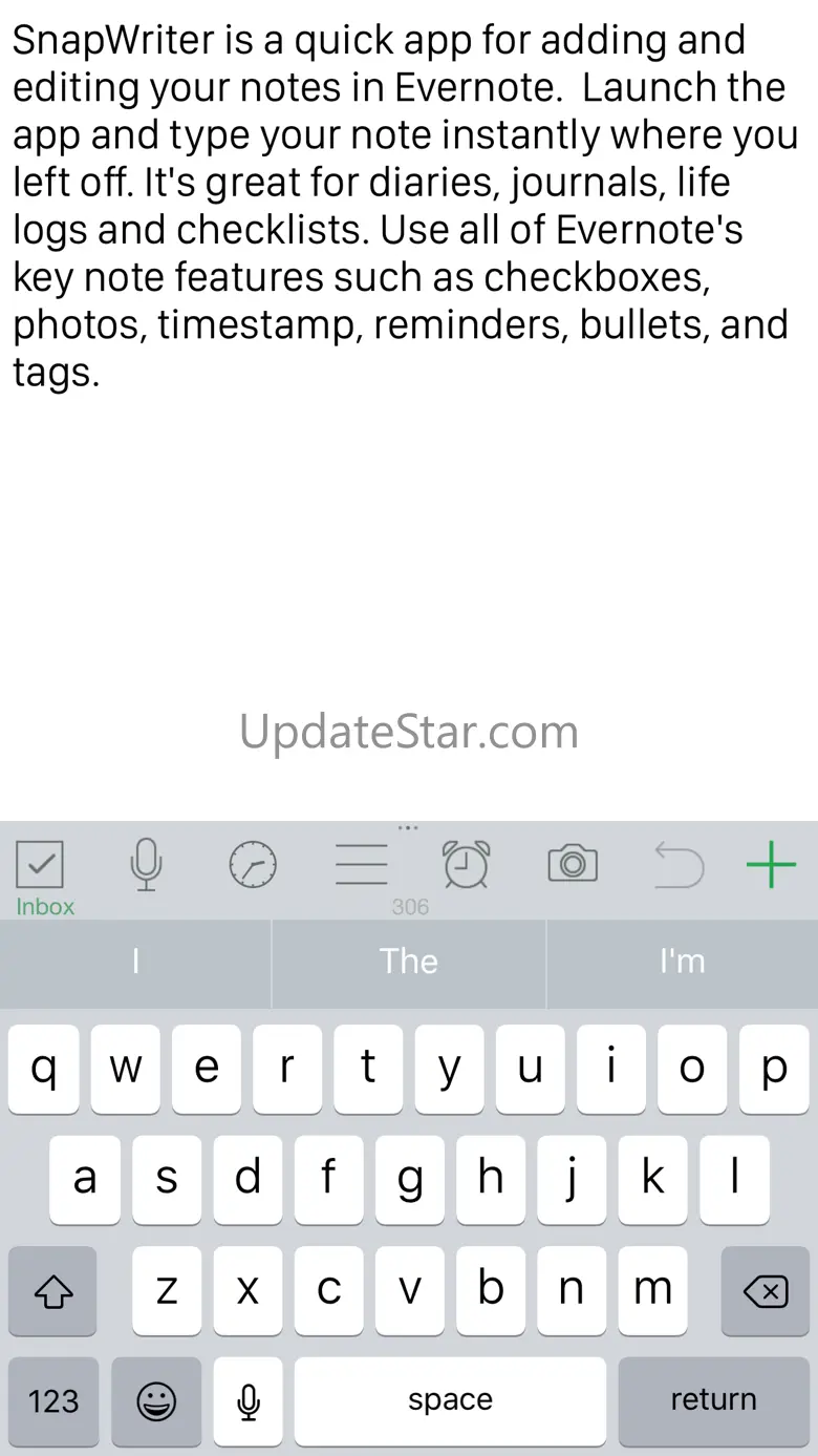 SnapWriter - take quick notes with Evernote 1.5.1