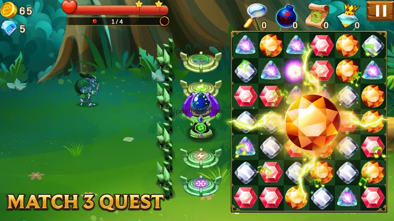 Gemstone Saga: Match 3 Quest