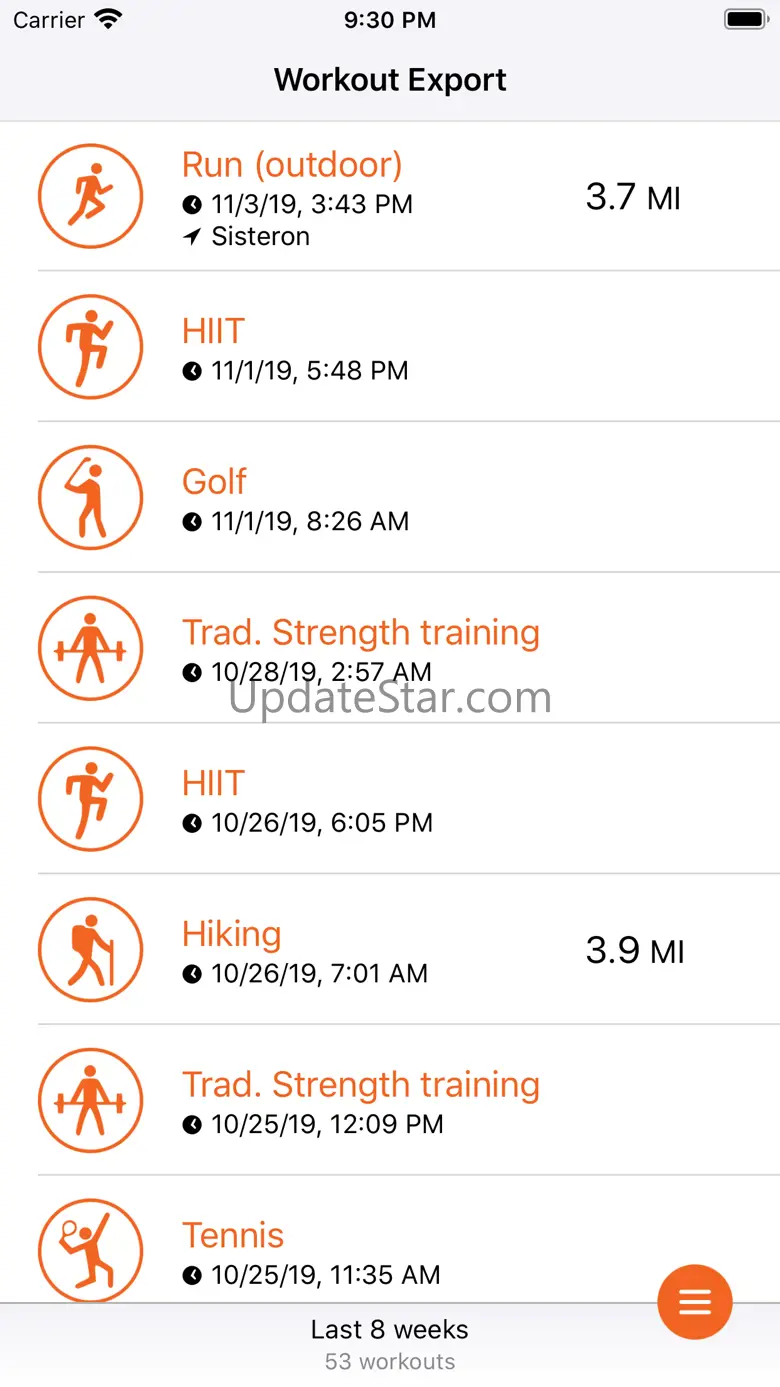 Workout Export 1.7.10