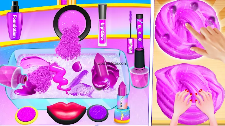 DIY Makeup Mixing into Slime 2.0