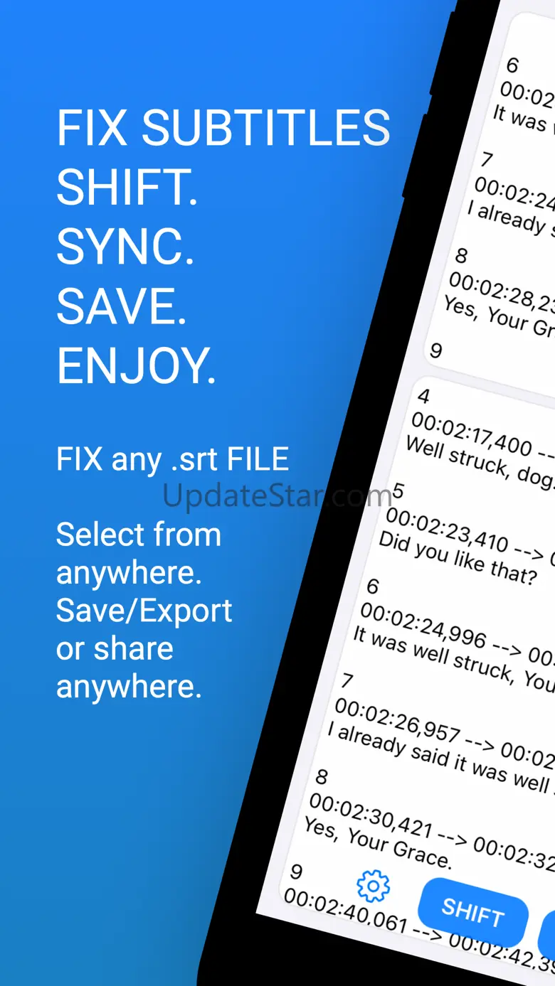 SubShifter - Fix subtitles SRT 2.1