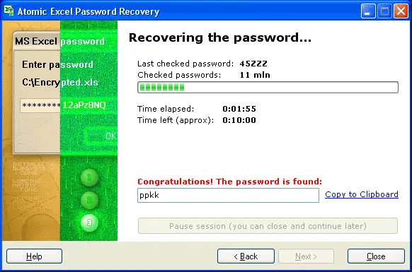 Atomic Excel Password Recovery 1.60