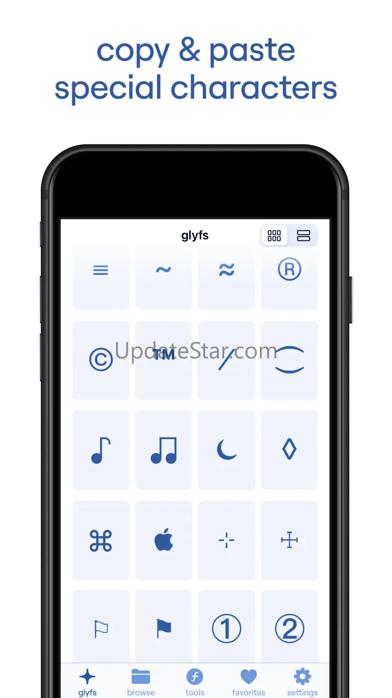 unicode symbols: glyfs 2.0.2