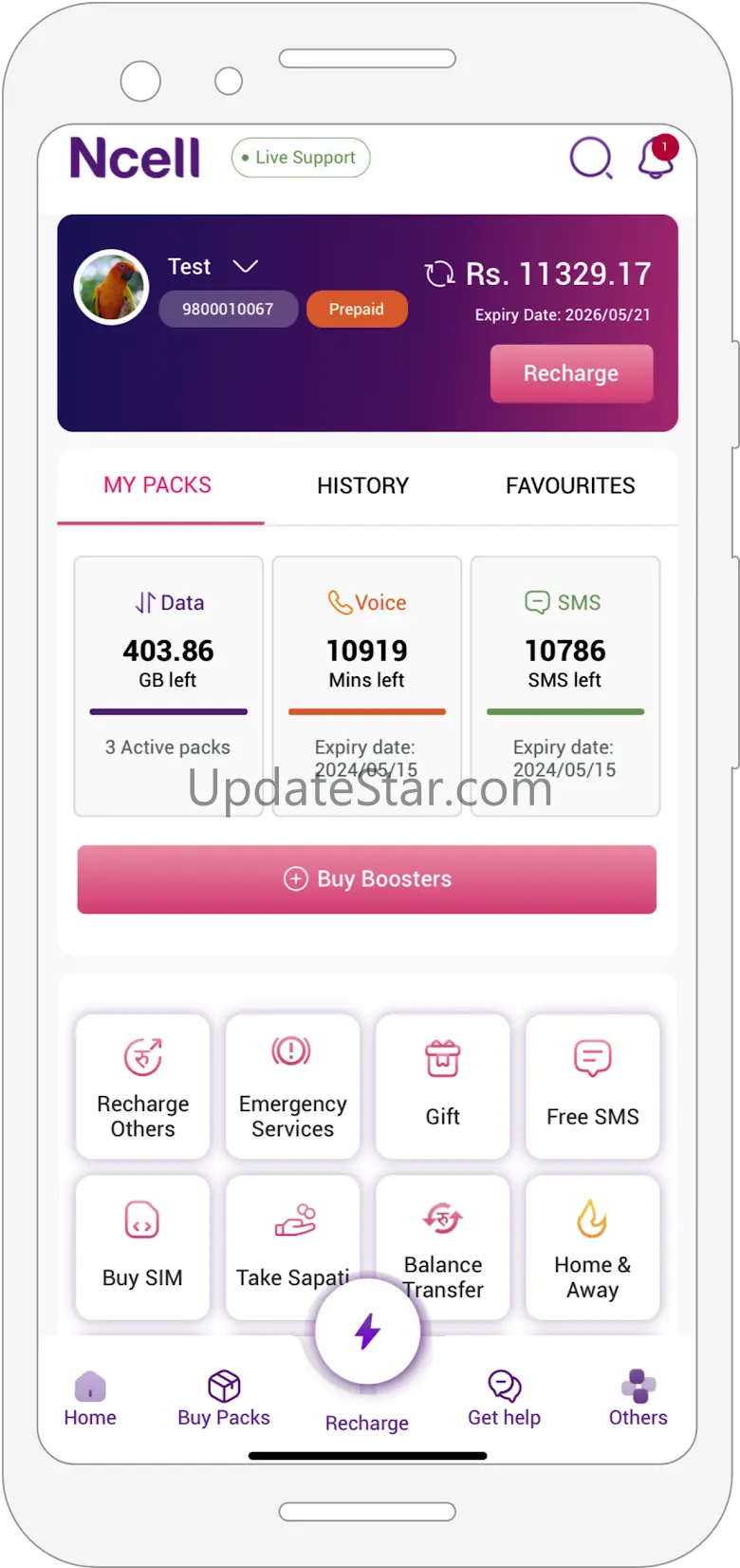 Ncell App: Recharge, Buy Packs 7.5.1.0