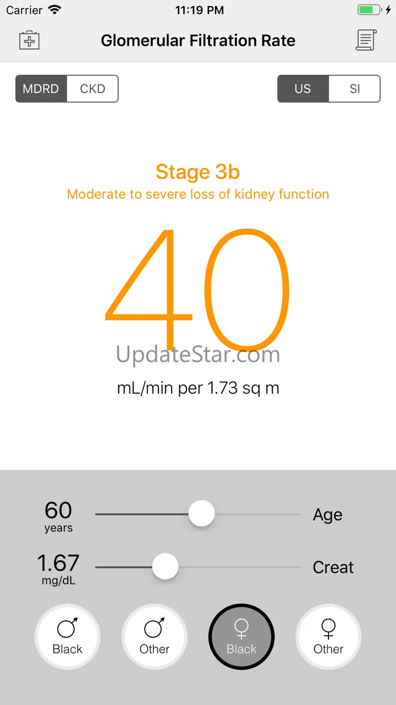GFR Calculator (MDRD & CKD) 3.5