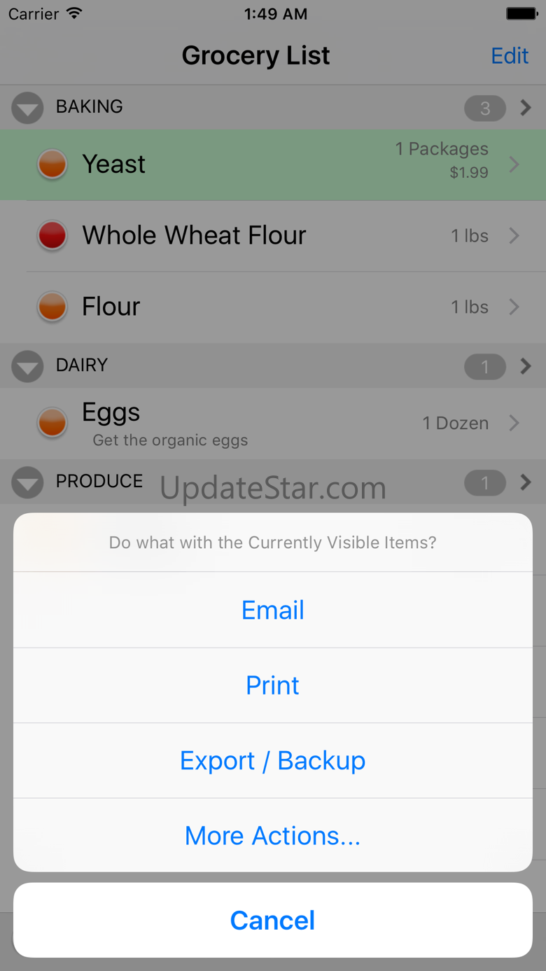 Groceries Grocery List 3.1.5