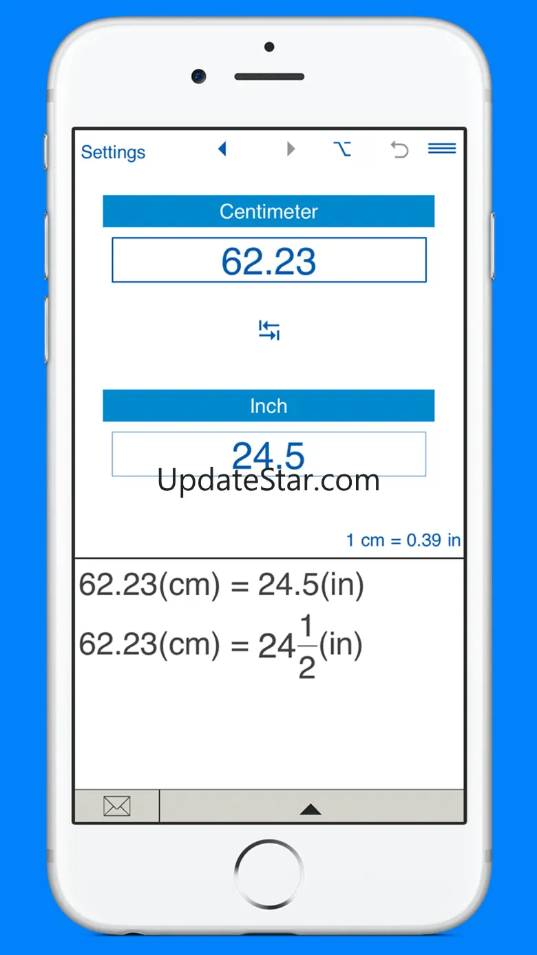 Inches to / from cm converter 1.2.1