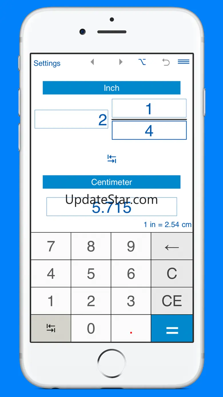 Inches to / from cm converter 1.2.1