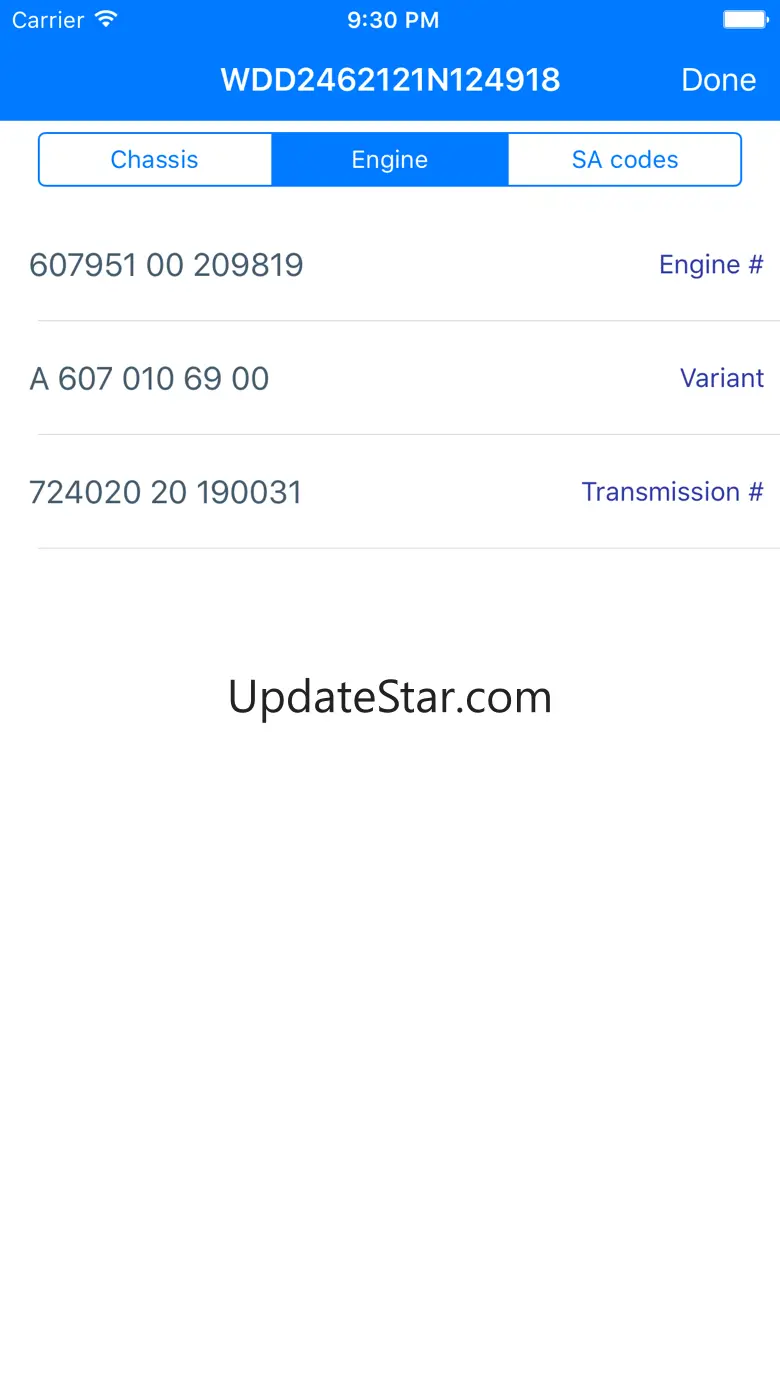VIN decoder for Mercedes Benz 1.4