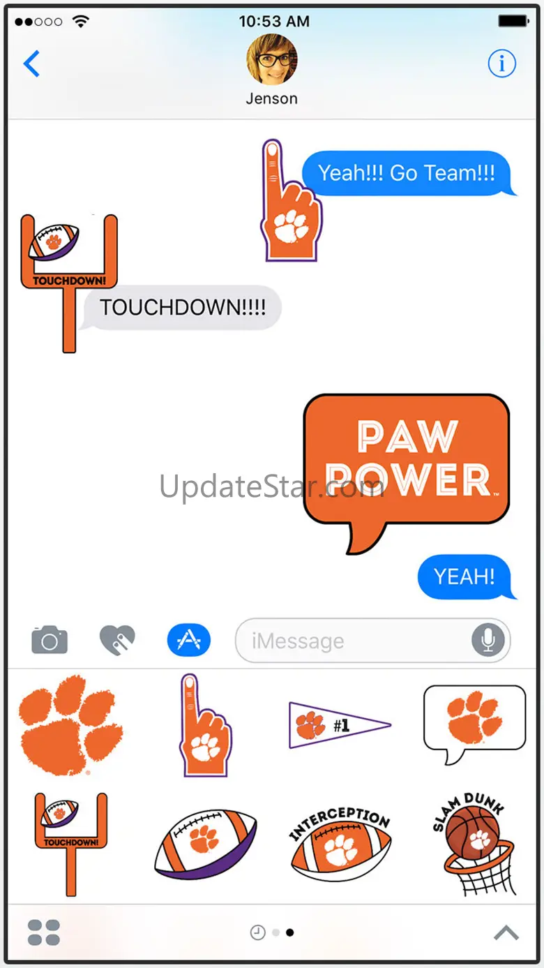 Clemson Tigers Stickers for iMessage 2.0