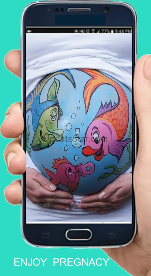 Painted pregnant belly