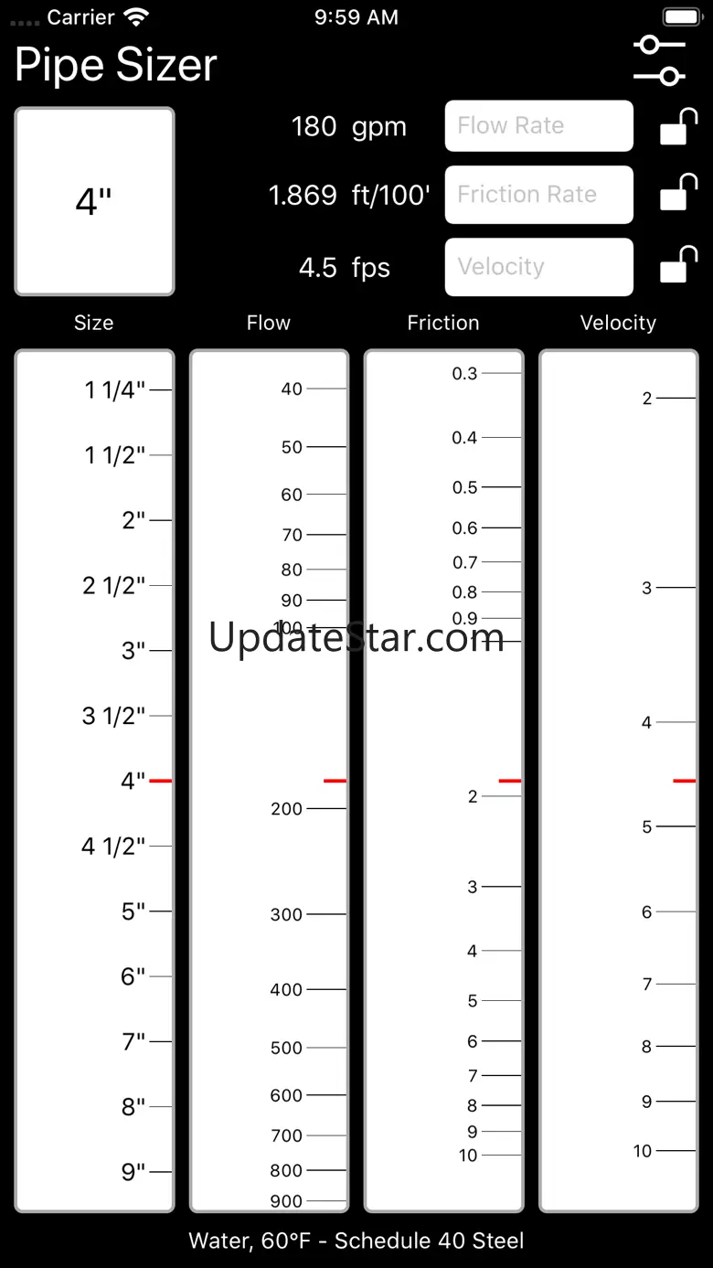 Pipe Sizer - Water 1.3.0