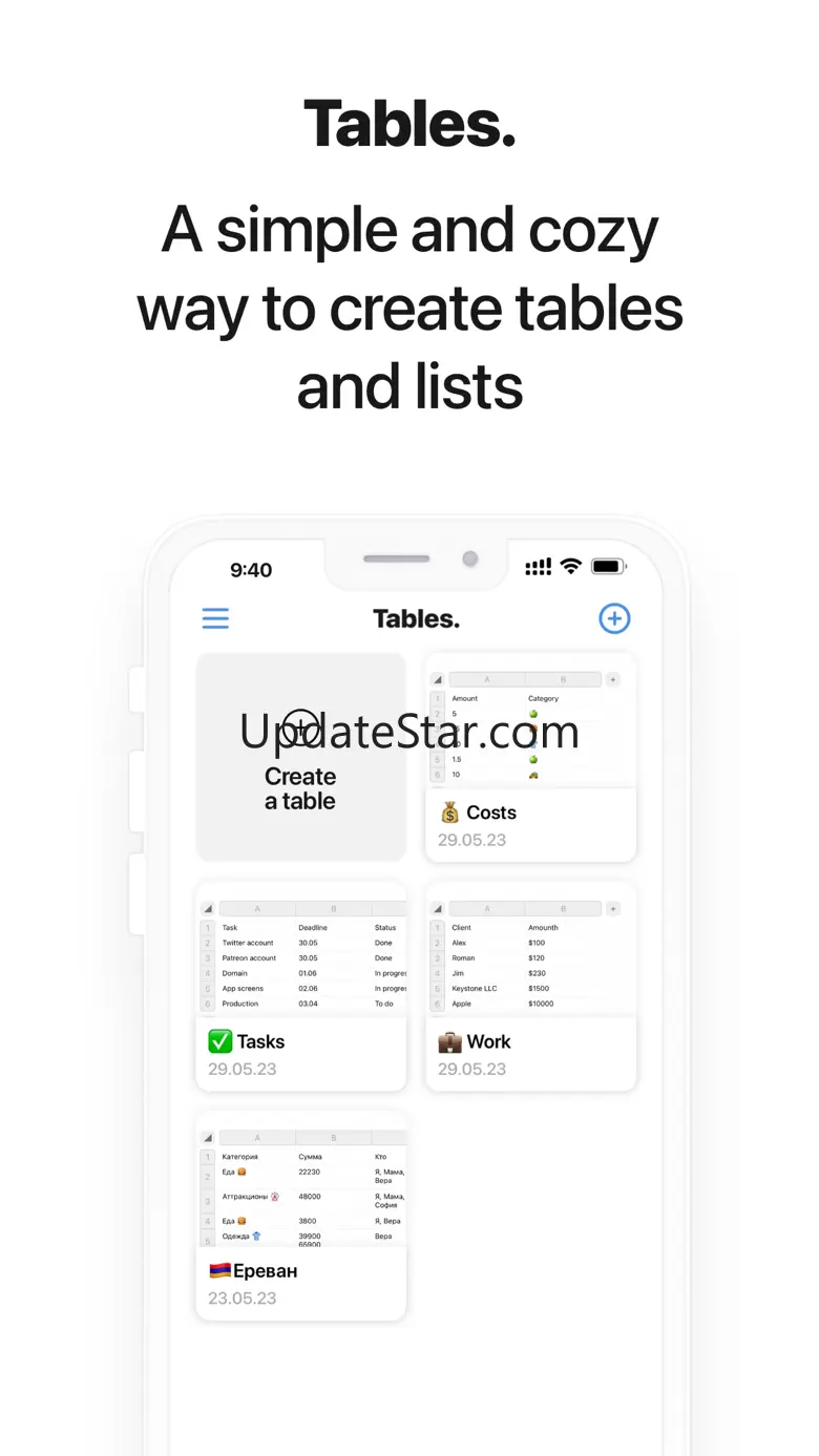 Tables. Just tables. 1.1.1