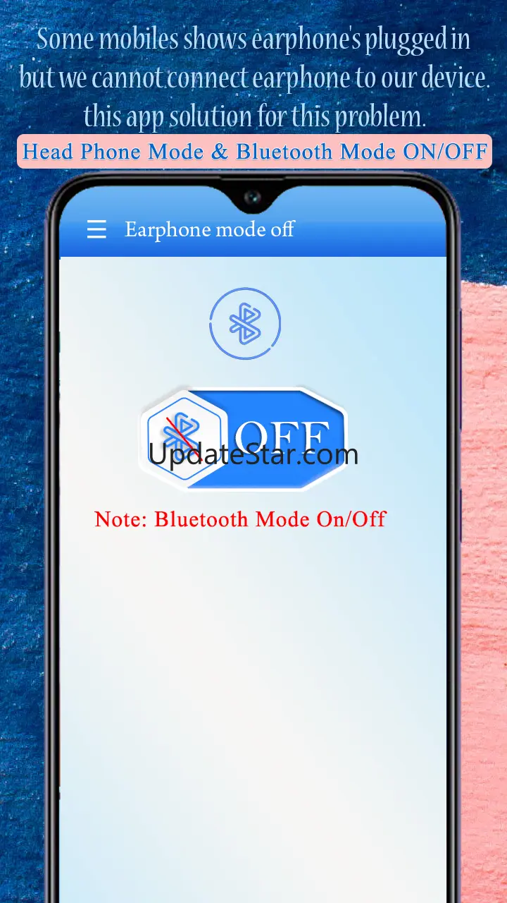 Earphone mode off/on: speaker