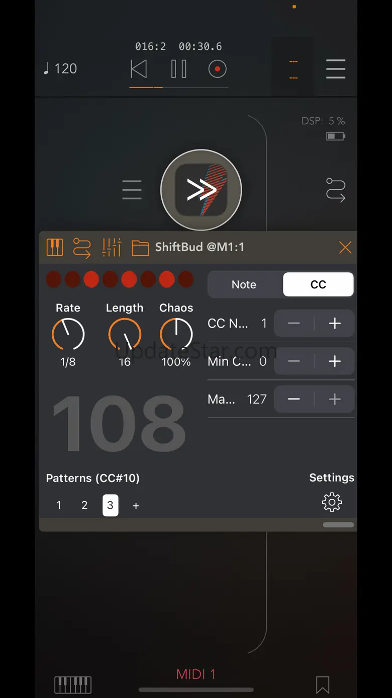 ShiftBud Generative MIDI AUv3 2.0
