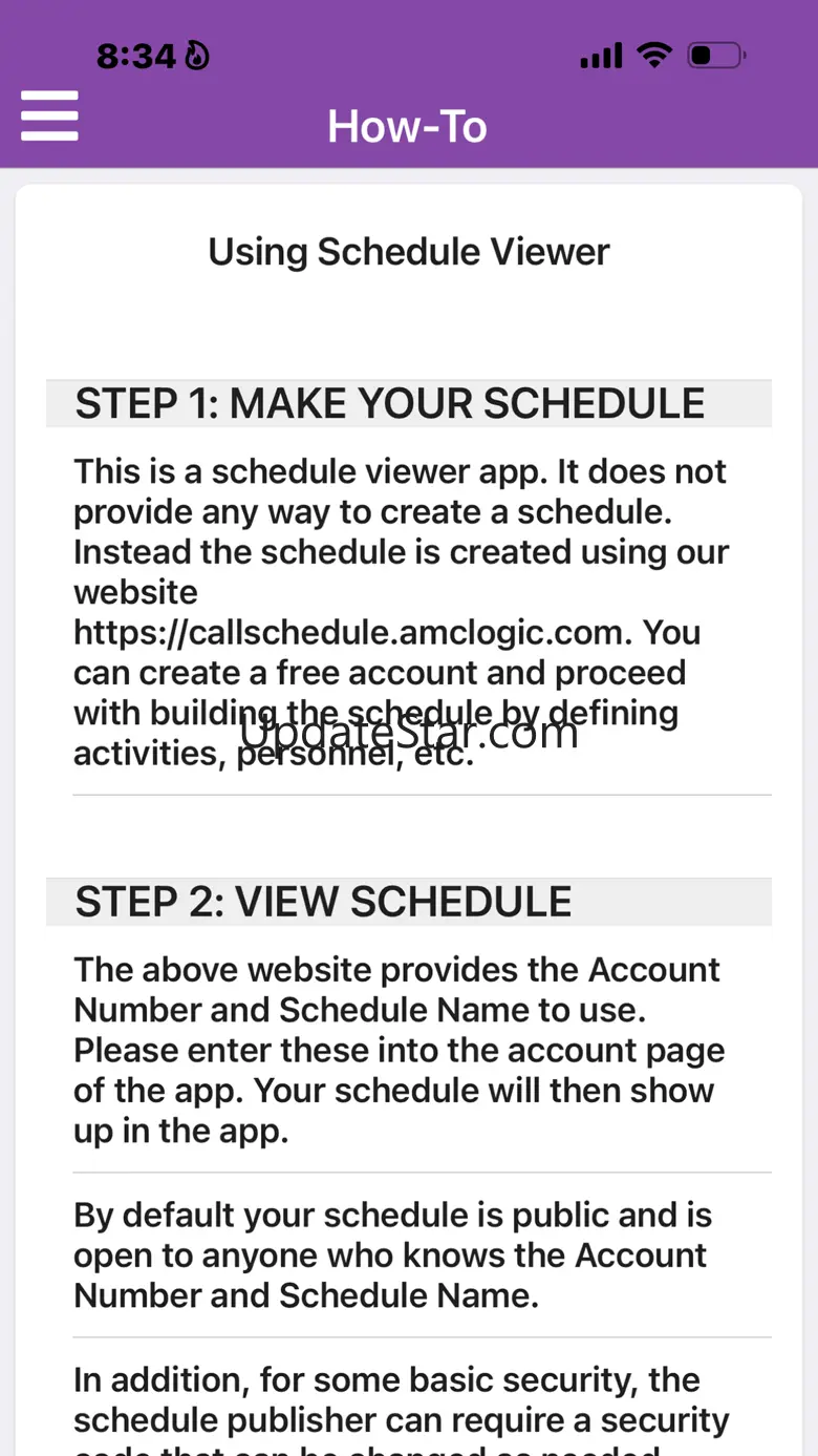 Call Schedule 2.60.4
