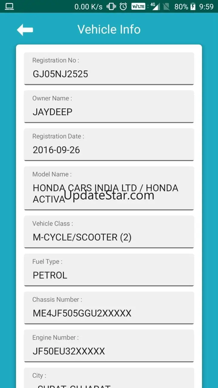 RTO Vehicle and Owner Info