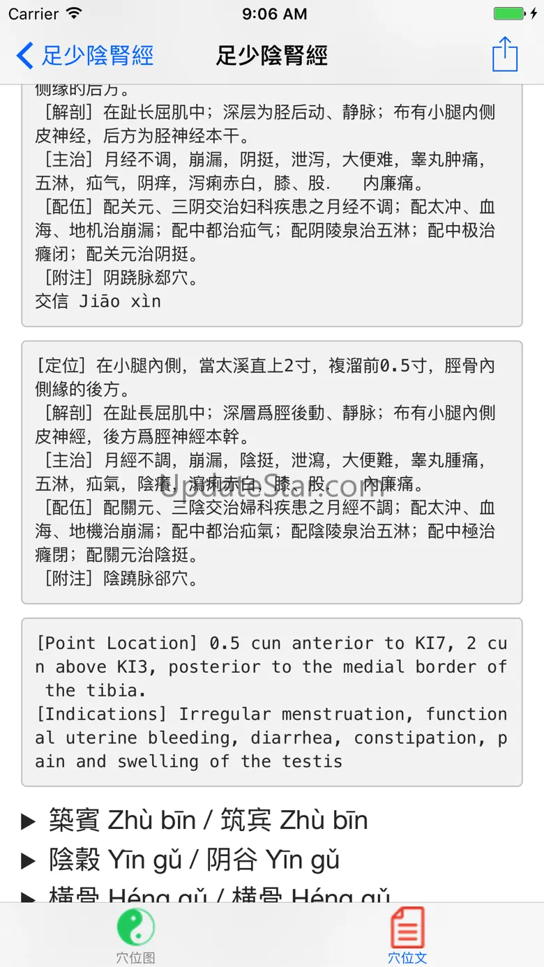 中医经络穴位注流和人体工作表 6.20