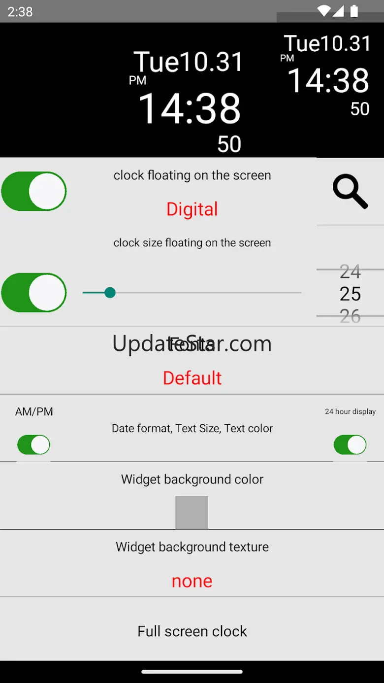 Digital seconds widget 1.78