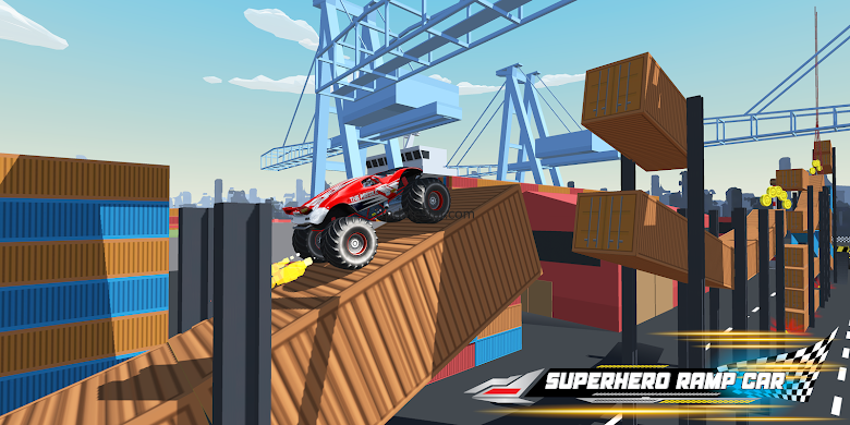 Superhero Mega Ramp Car Stunt