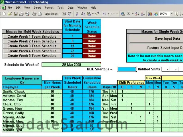 Schedule 3 Shifts Automatically 6.42