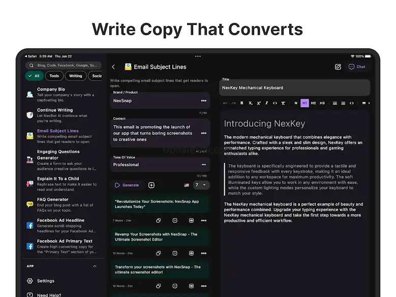 AI Writer Copilot: NexBot Chat 1.5.6