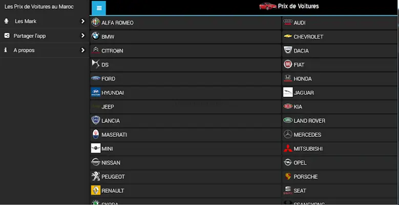 Prix des voitures neuves Maroc 3.0.0