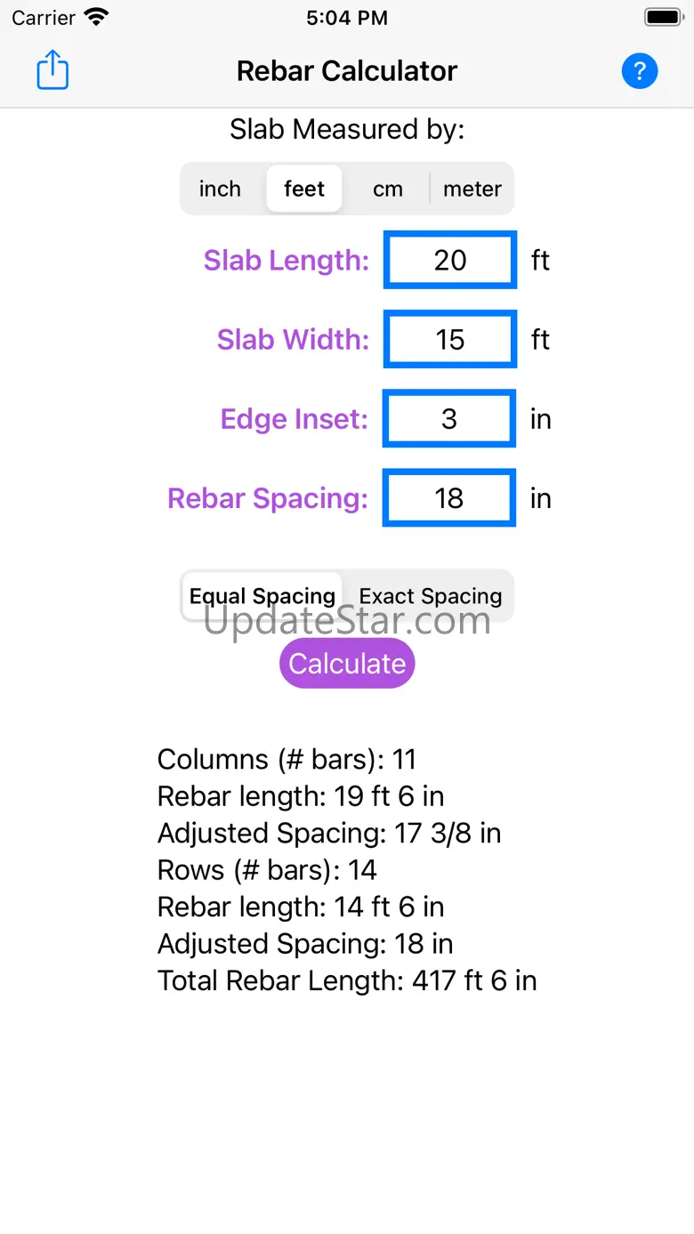 Rebar Grid Calculator 1.0.0