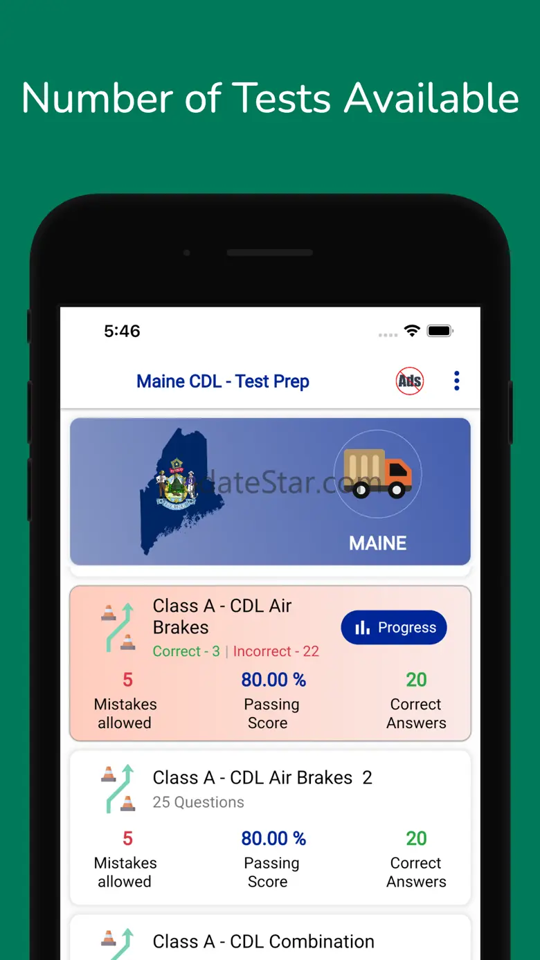 Maine CDL Permit Practice 5.0