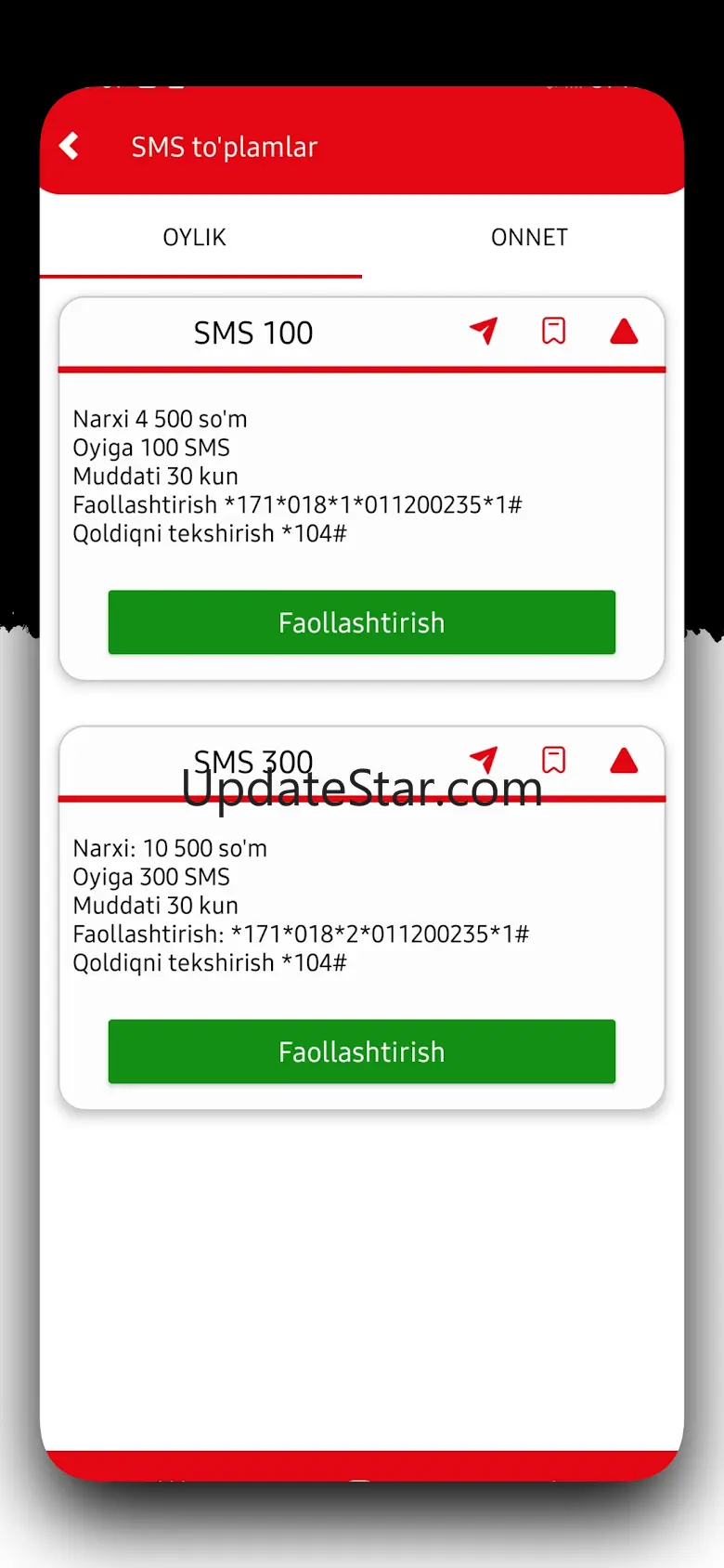 Uzmobile - USSD kodlar
