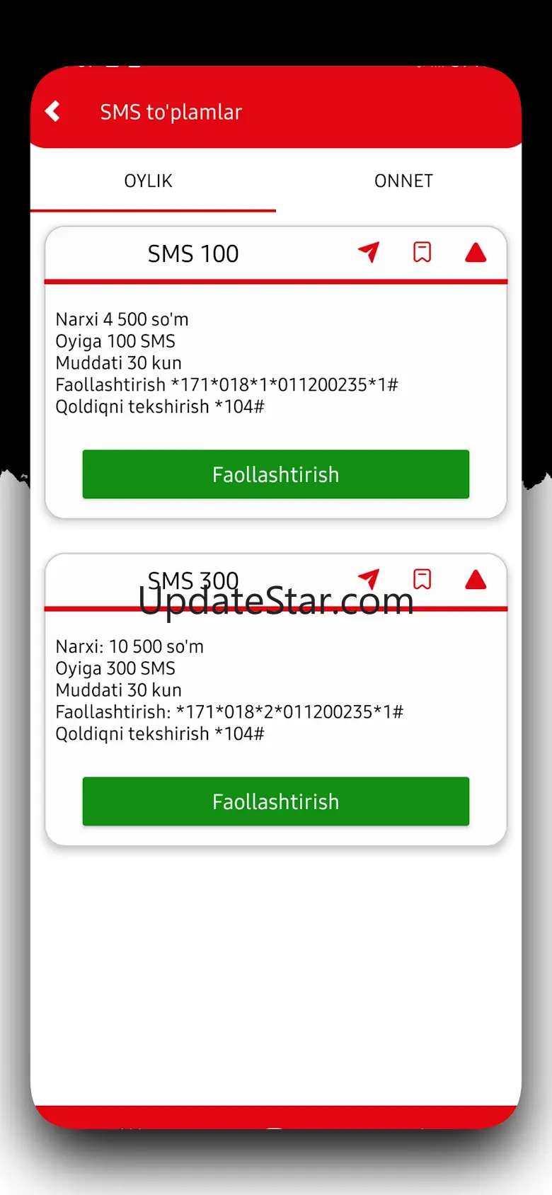 Uzmobile - USSD kodlar