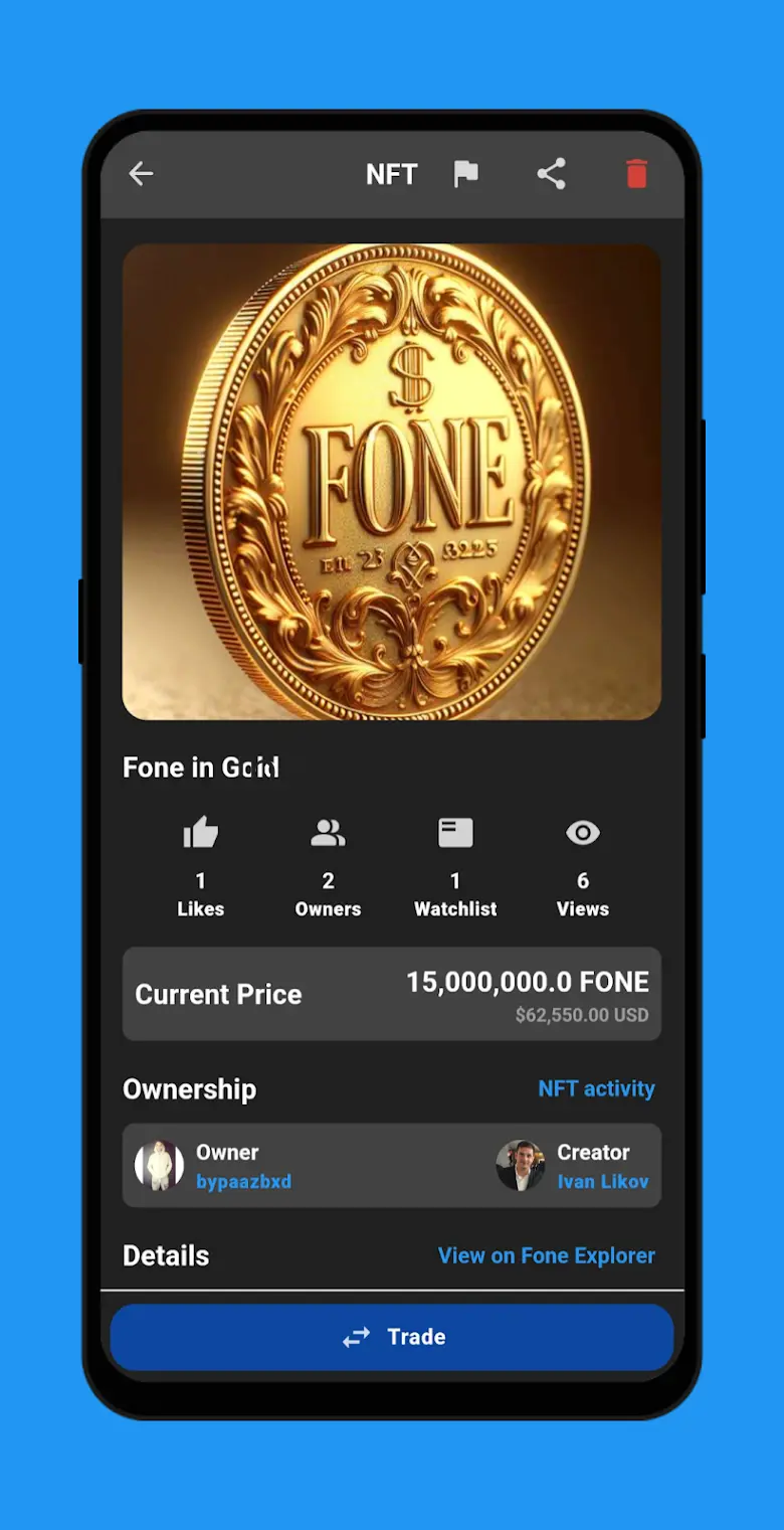 Fone Network AI, Earning, NFTs 6.1.2