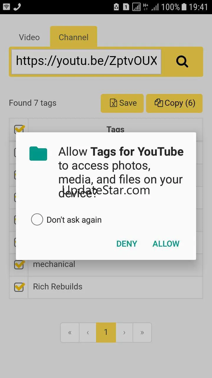 Get Tags of Video or Channel b 1.0.21