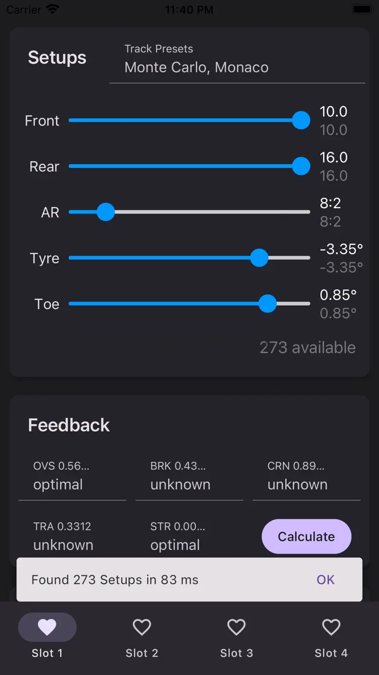 F1M Setup Calculator 1.1.1