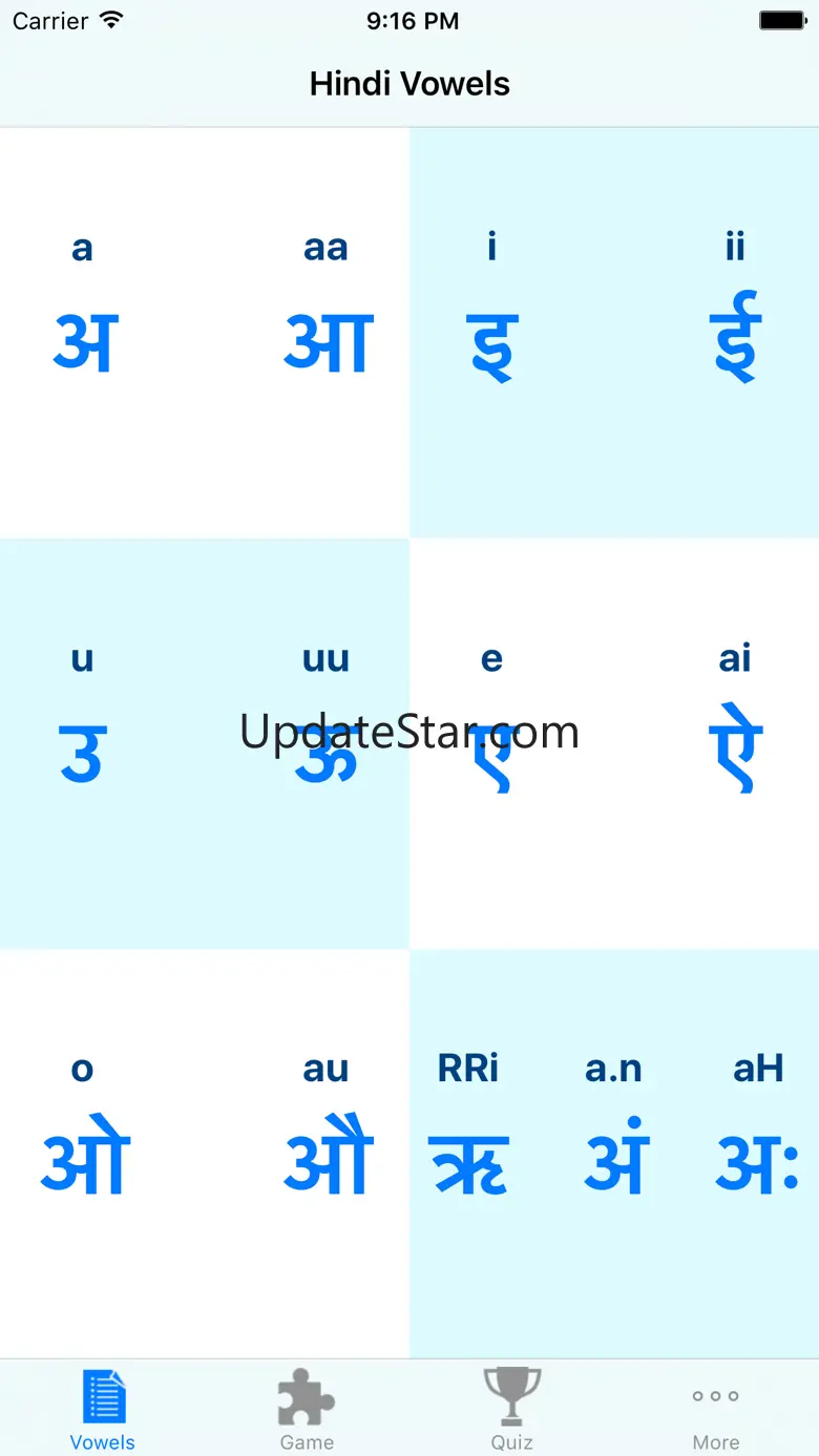 Hindi Vowels - Script and Pronunciation 1.3