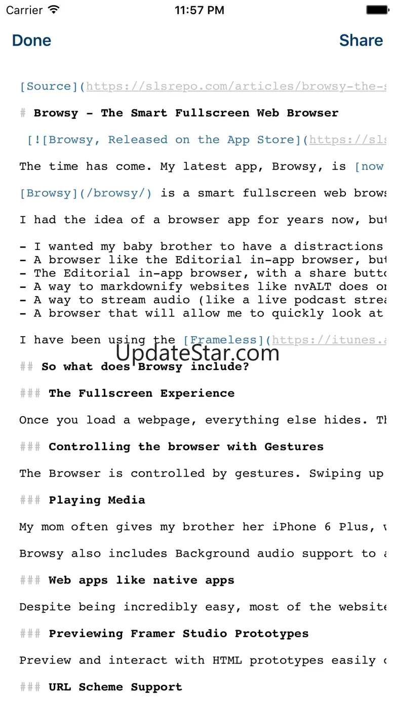Browsy - The Smart Fullscreen Web Browser and Website Markdownifier 1.2