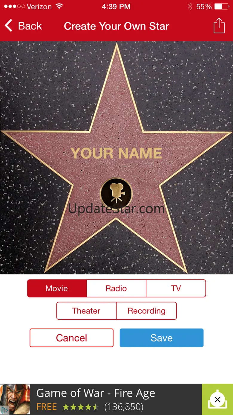 Hollywood Walk of Fame - Stars Map and Star Creator 1.20