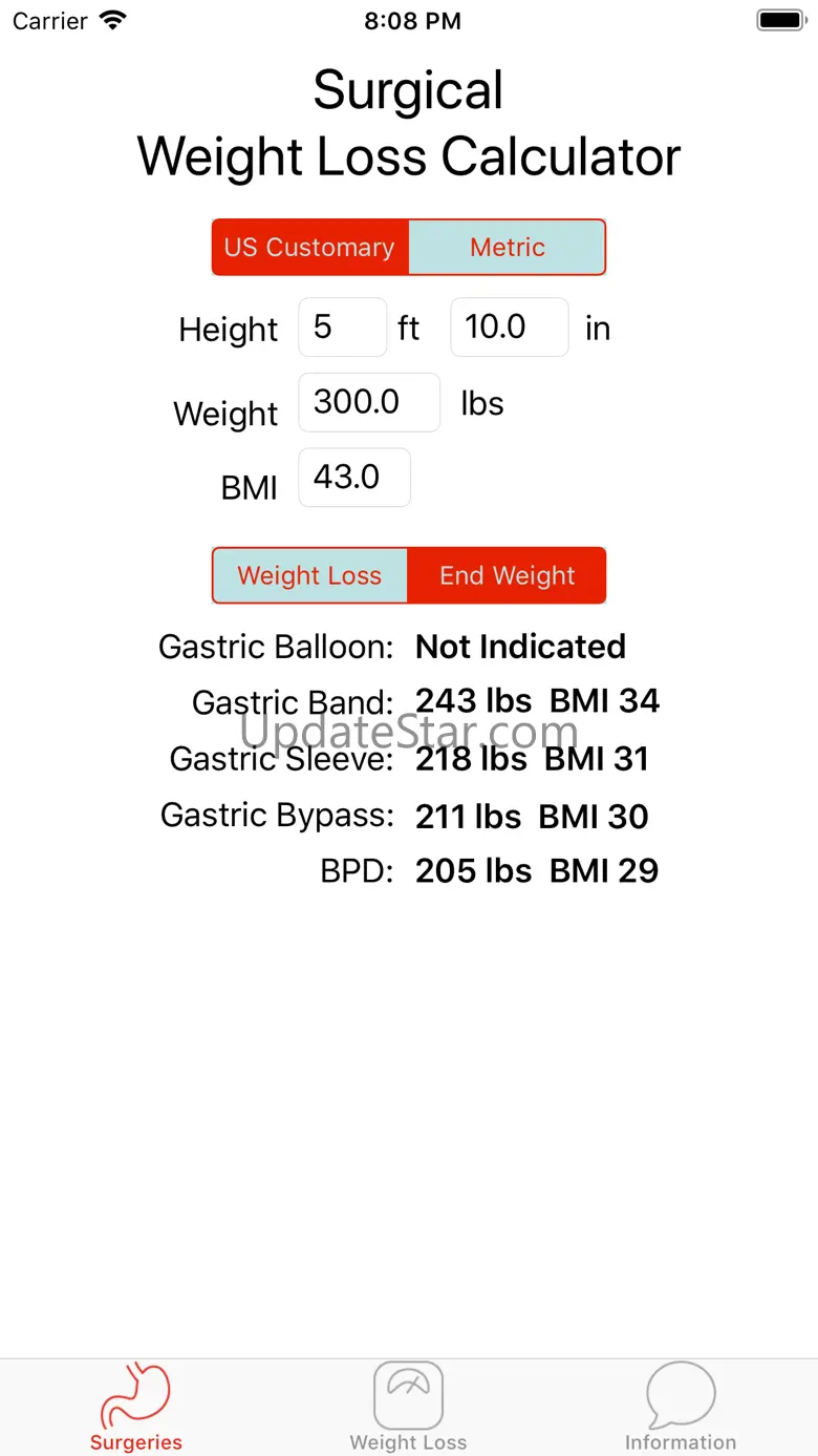 Weight Loss Surgery Calculator 3.0