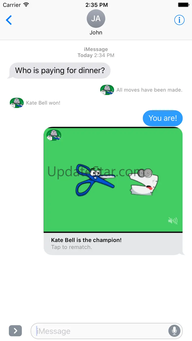 Rock Paper Scissors iMessages 1.5