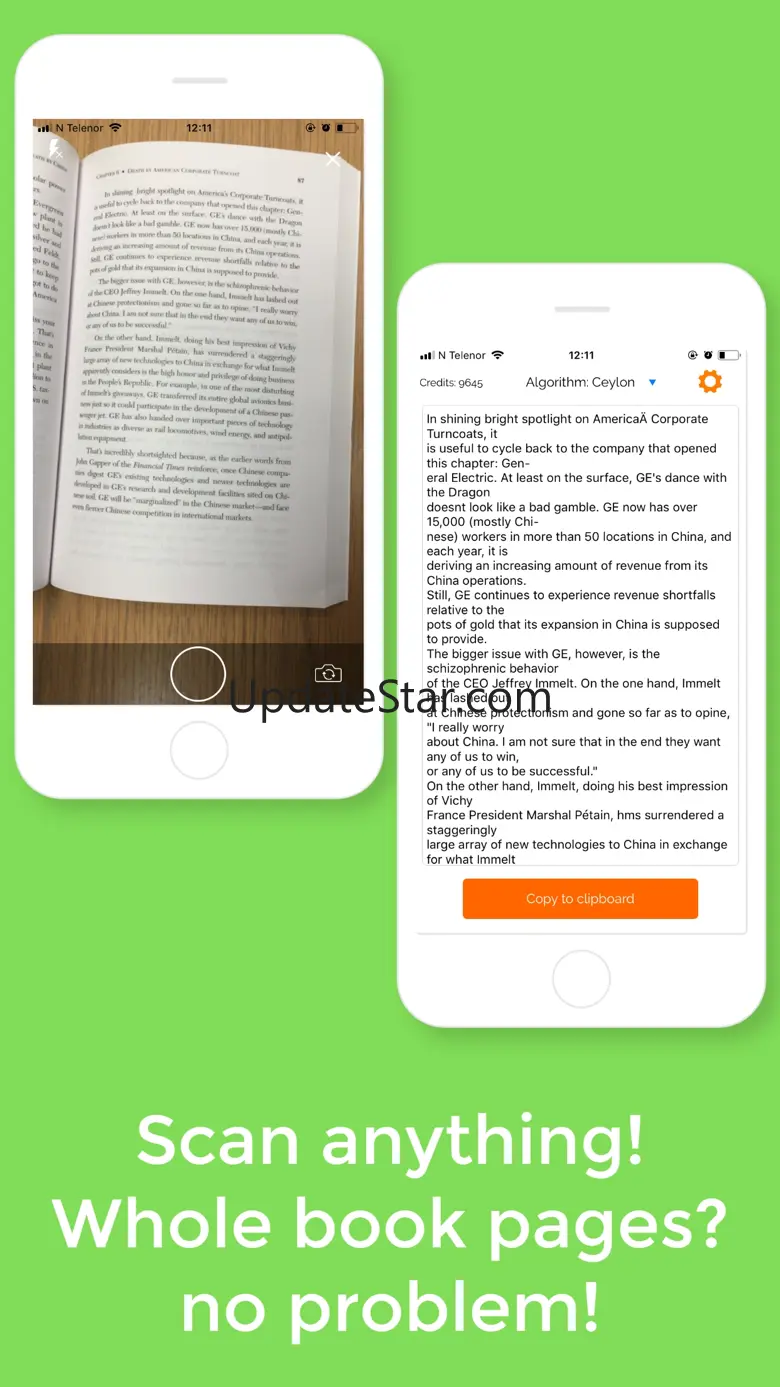 OCR - scan text from camera 3.1
