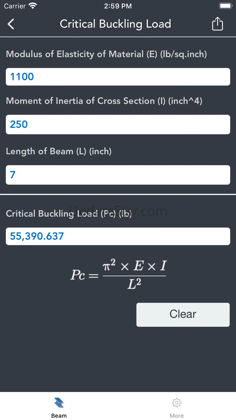 Beam calculator XXXI