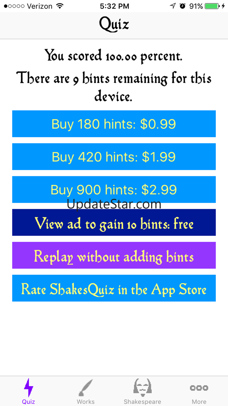 ShakesQuiz: Shakespeare quiz & complete works 2.2.0