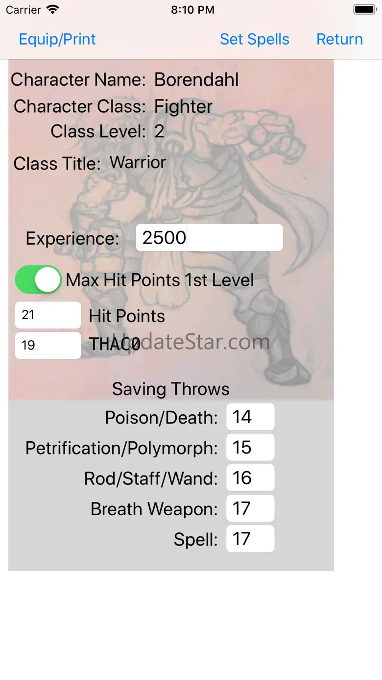 Character Gen for 1st Ed DnD 1.3