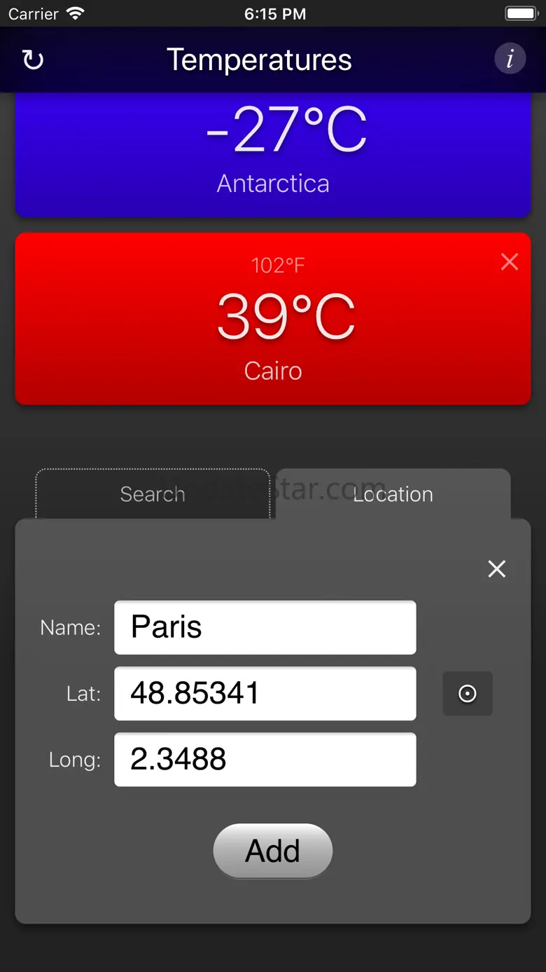 Temperatures App 1.0