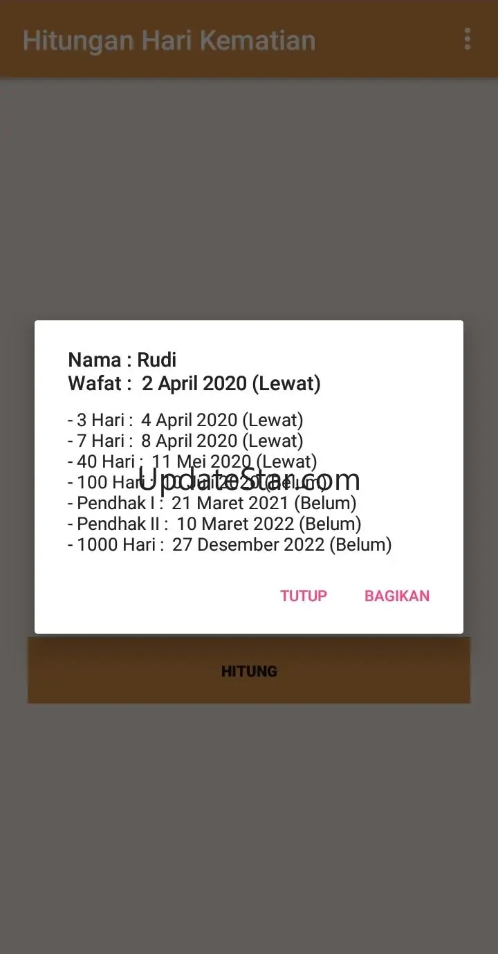 Hitungan Hari Kematian 1.1.1