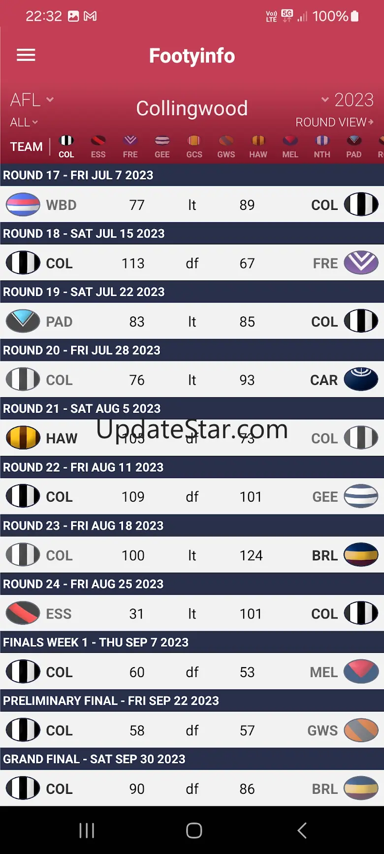 AFL - Footyinfo Live Scores 7.1.5
