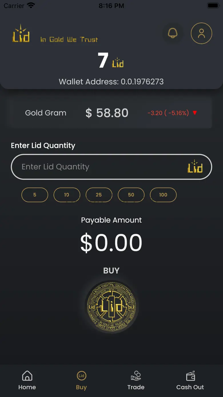 Lidya: Gold Cryptocurrency 1.4.3