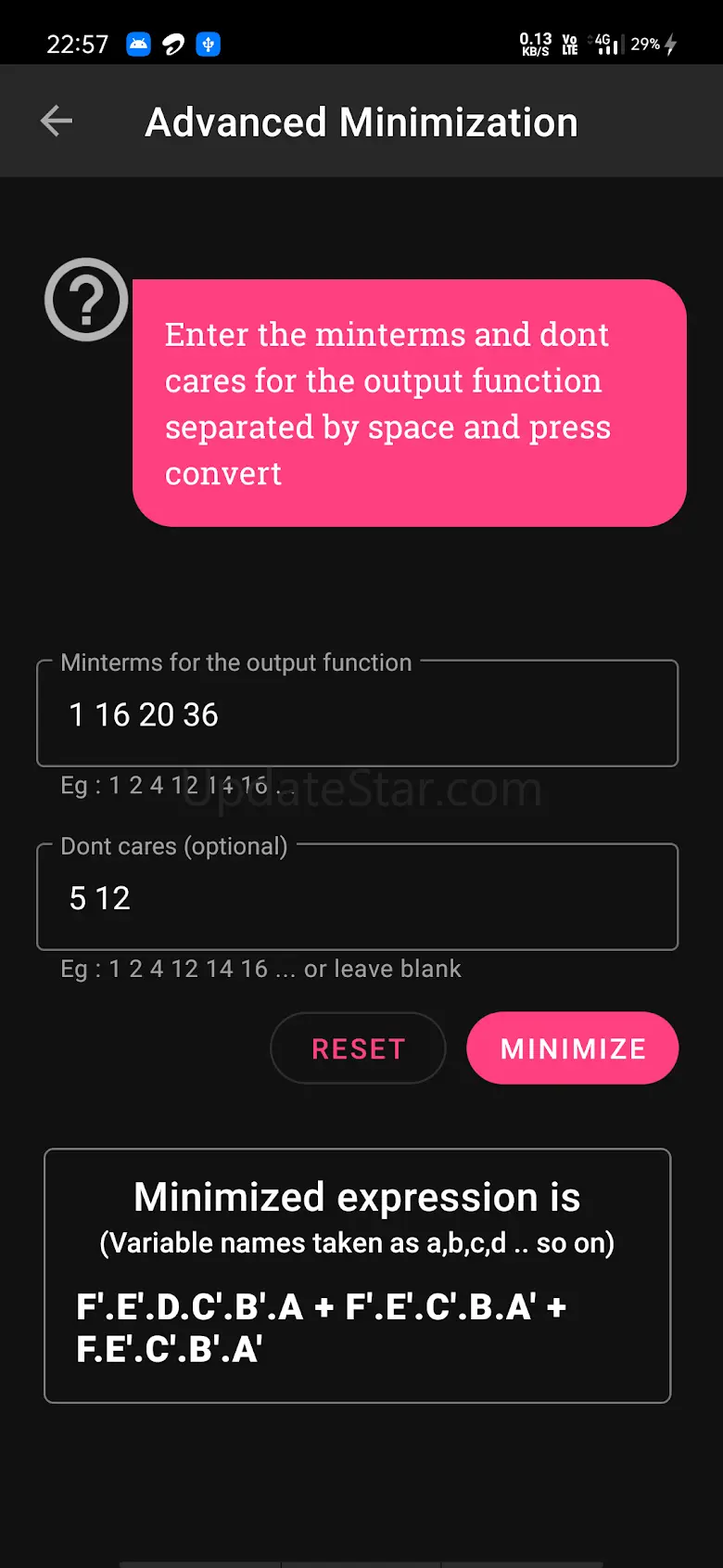 Boolean Algebra Calculator 7.4