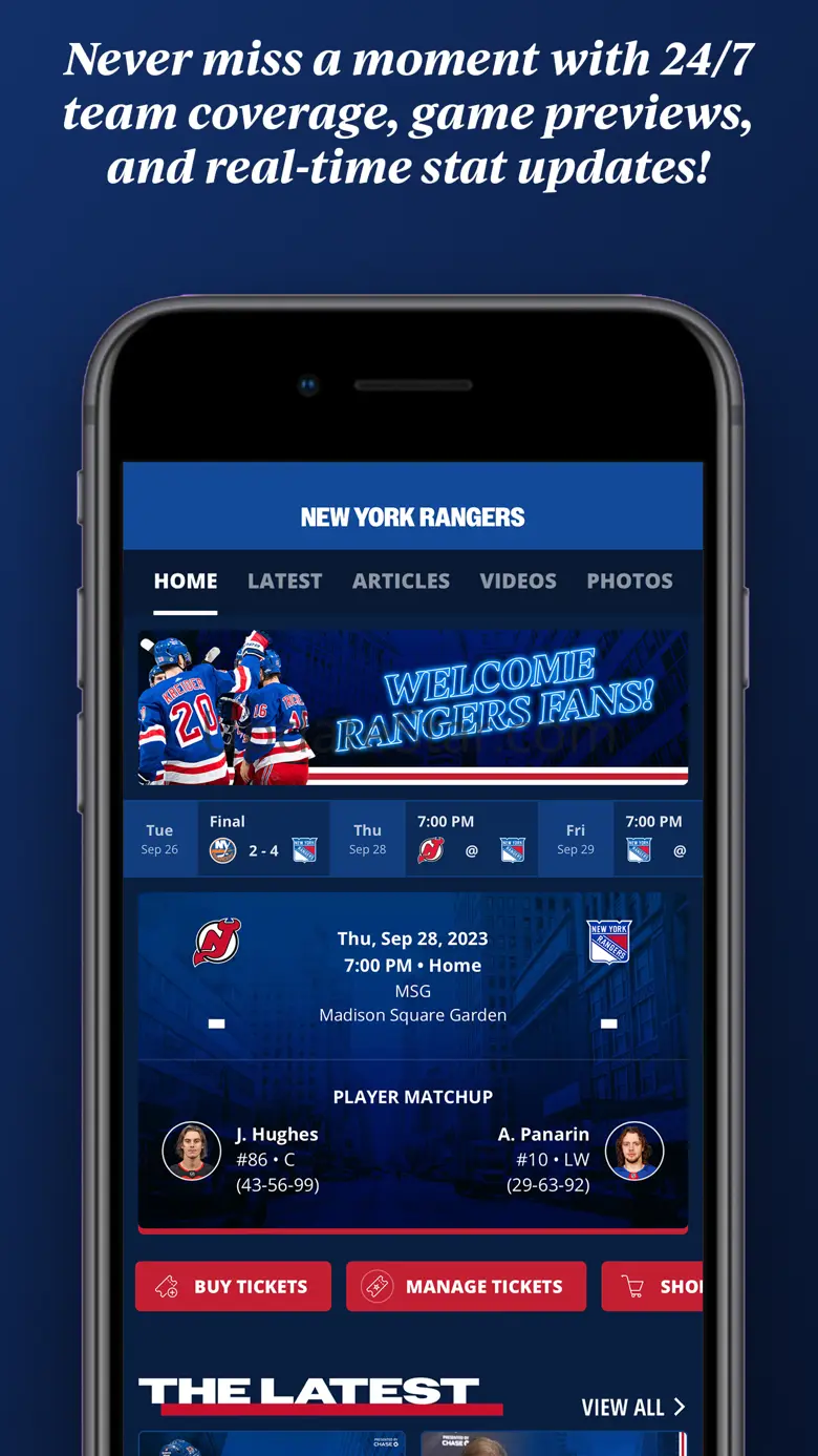 New York Rangers Official App 24.4.1808