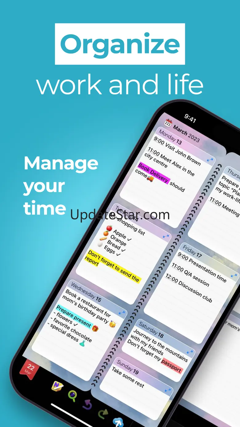 Pocket Planner, Calendar, Note 1.3.22